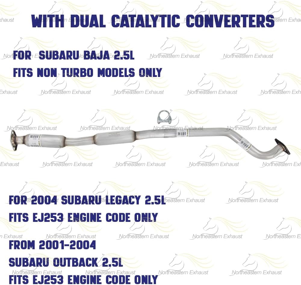Exhaust Resonator Pipe for 2003 Subaru Baja | 2000-2004 Subaru Legacy & Outback 2.5L