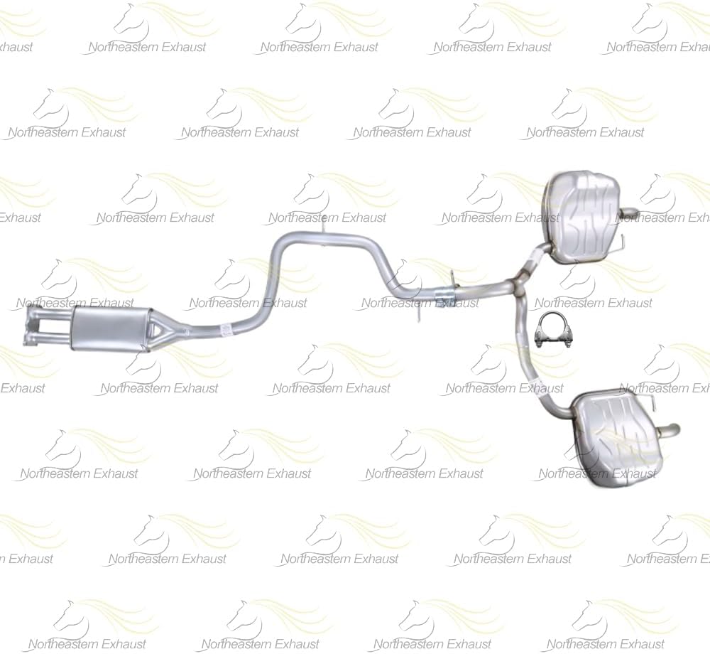 2008-2010 Volvo V70 3.2L Exhaust Resonator Pipe and Pair of Muffler