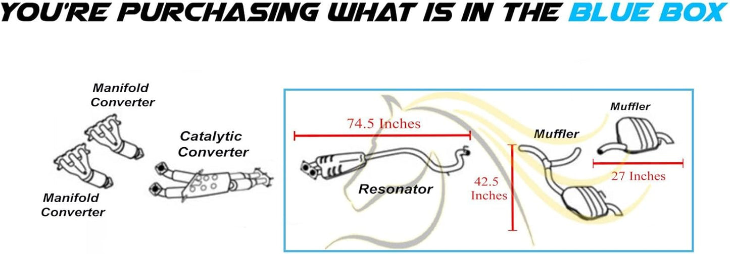 2008-2010 Volvo V70 3.2L Exhaust Resonator Pipe and Pair of Muffler