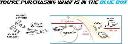 2008-2010 Volvo V70 3.2L Exhaust Resonator Pipe and Pair of Muffler