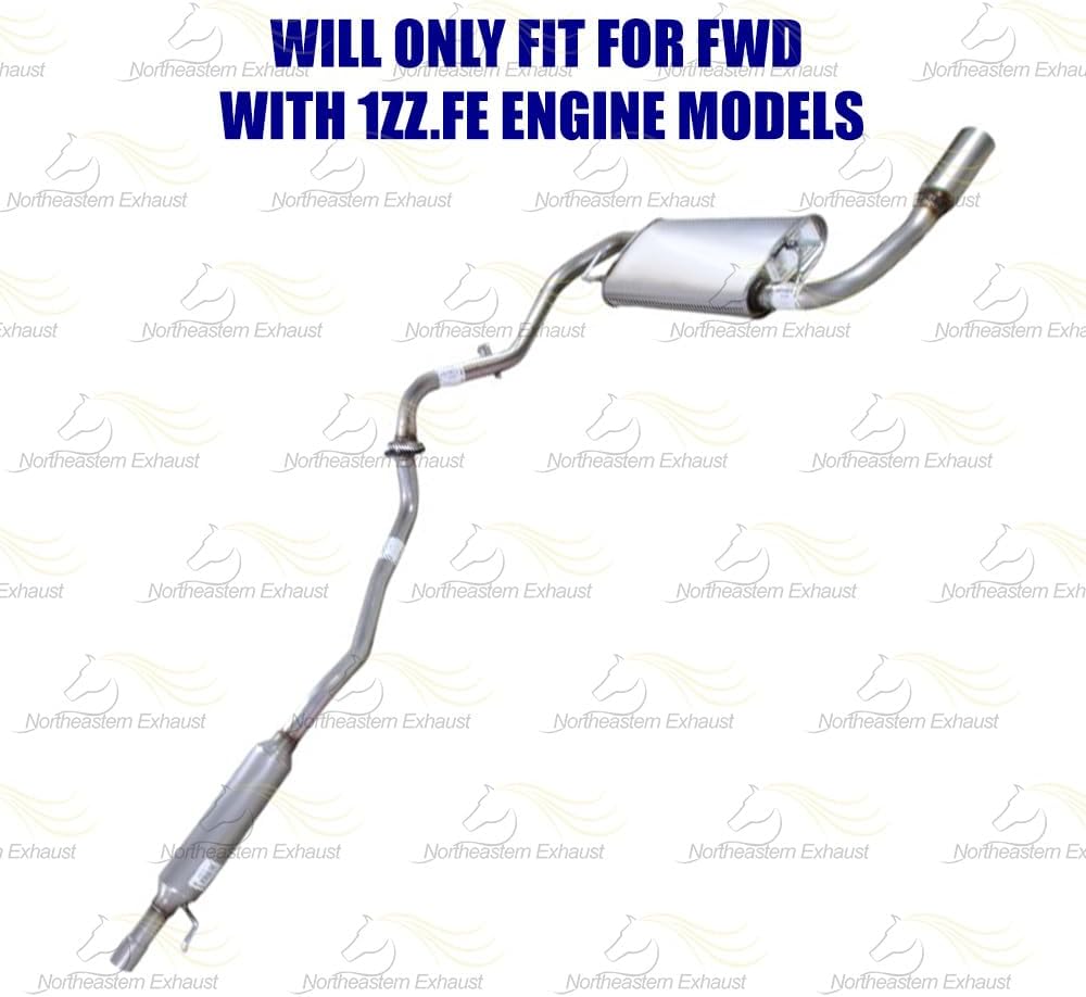 2005-2008 Pontiac Vibe 1.8L Exhaust Resonator Pipe Muffler & Tail Pipe