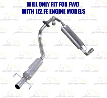 2005-2008 Pontiac Vibe 1.8L Exhaust Resonator Pipe Muffler & Tail Pipe