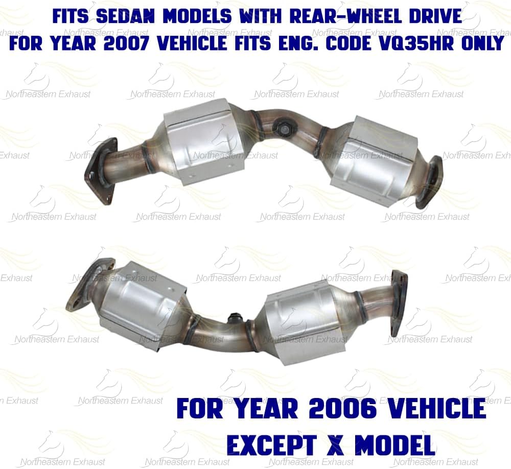 2003–2007 Infiniti G35 3.5L Pair of Exhaust Catalytic Converters with Y Pipe | EPA Approved