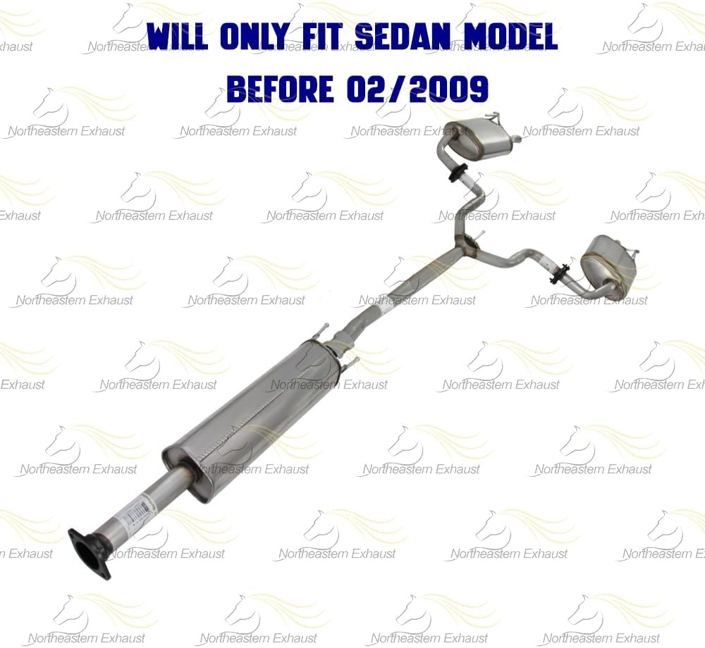 2007-2009 Nissan Altima 2.5L 3.5L Exhaust Resonator Pipe and Mufflers