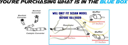 2007-2009 Nissan Altima 2.5L 3.5L Exhaust Resonator Pipe and Mufflers