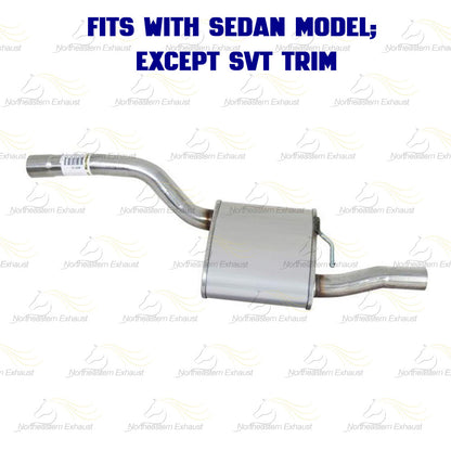 2000-2004 Ford Focus 2.0L Exhaust Resonator Pipe and Muffler
