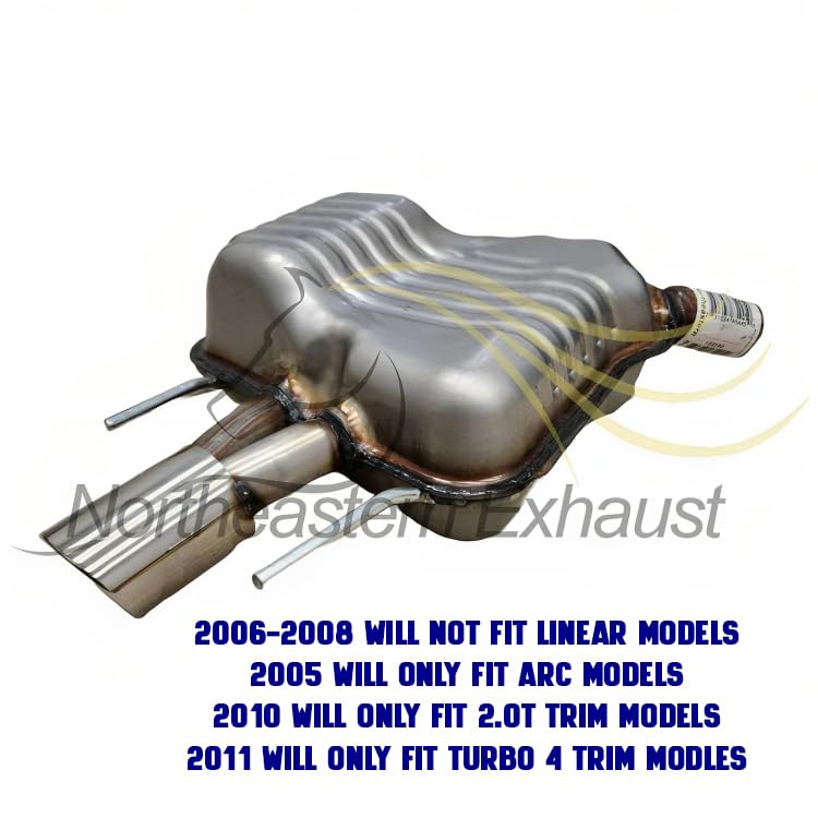 2005-2008 & 2010-2011 Saab 9-3 2.0L Exhaust Resonator Pipe and Muffler