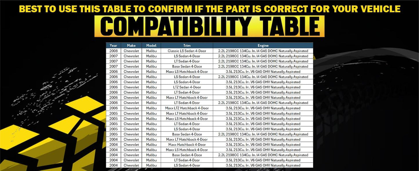 2004-2008 Chevrolet Malibu 2.2L | 2004-2006 Malibu 3.5L Exhaust Resonator Pipe