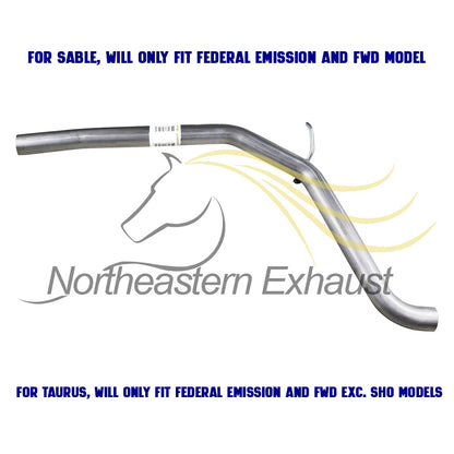 Exhaust Resonator Pipe for 2008-2009 Mercury Sable 3.5L | 2008-2012 Ford Taurus 3.5L