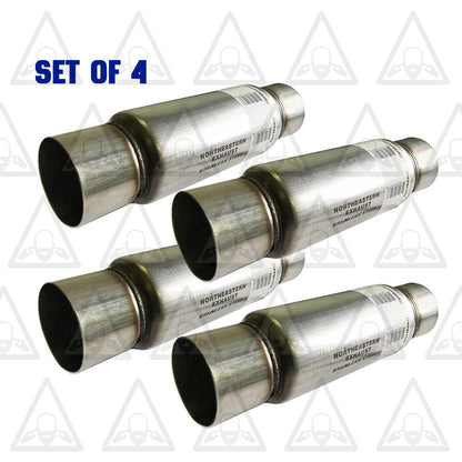 Stainless Steel Performance Resonator | 4"ID | 12" Body | 18" Long  - 4 Packs