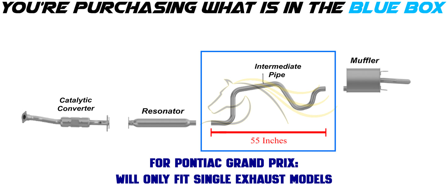 Exhaust Intermediate Pipe for 2003-2005 Chevy Impala 3.4L & 3.8L | 2003-2005 Monte Carlo 3.4L | 2005-2008 Pontiac Grand Prix 3.8L
