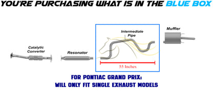 Exhaust Intermediate Pipe for 2003-2005 Chevy Impala 3.4L & 3.8L | 2003-2005 Monte Carlo 3.4L | 2005-2008 Pontiac Grand Prix 3.8L