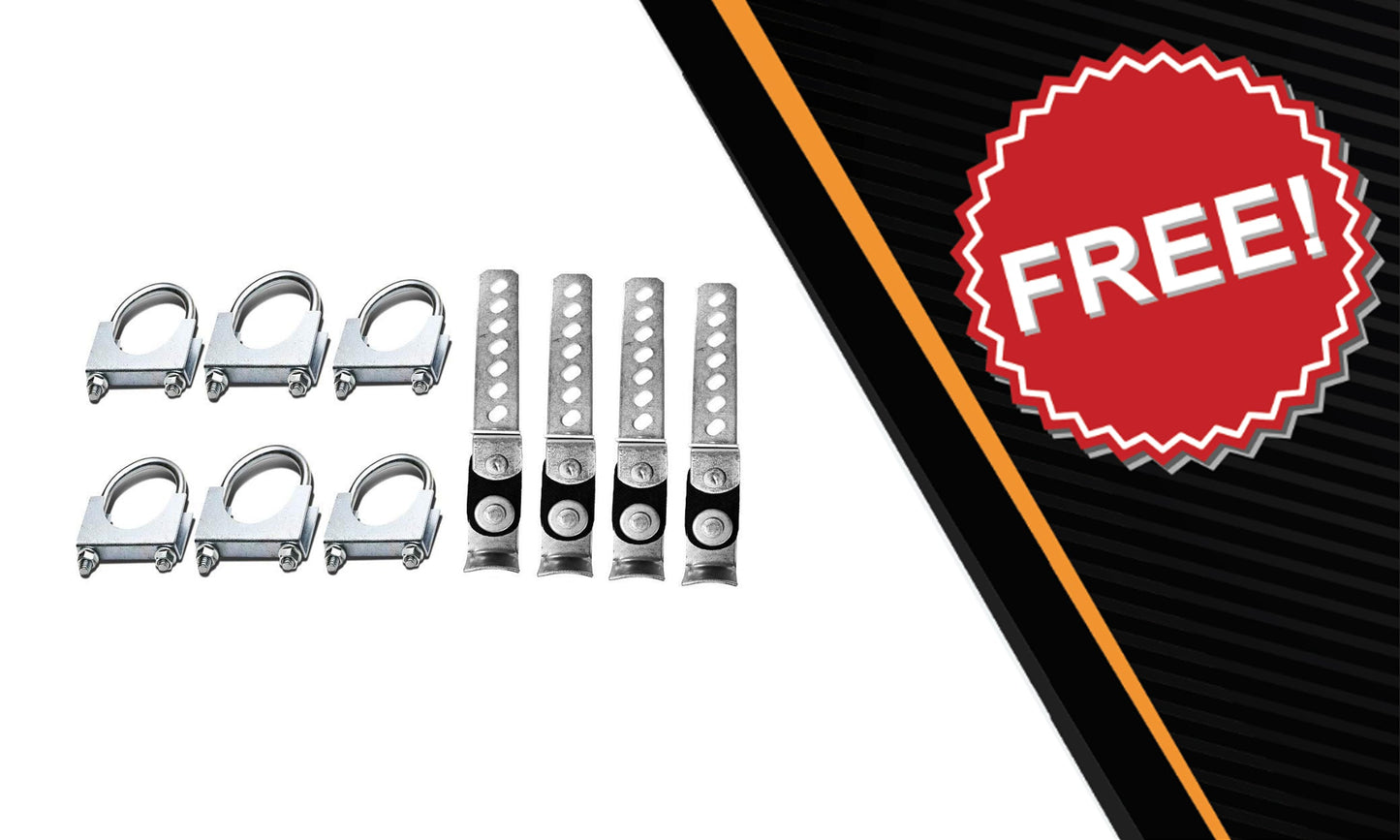 1987-2002 GMC Sierra/C/K 1500 and 2500 Dual 2.5'' Mandrel-Bent Pipe with Black Tips and 2.5" Center Diameter Dual Chamber Muffler Exhaust Kit