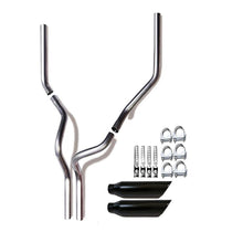 1987-2002 Ford F-150, F-250 and F-350 Dual 2.5'' Mandrel-Bent Exhaust Pipe with Black Tips for Gas Models