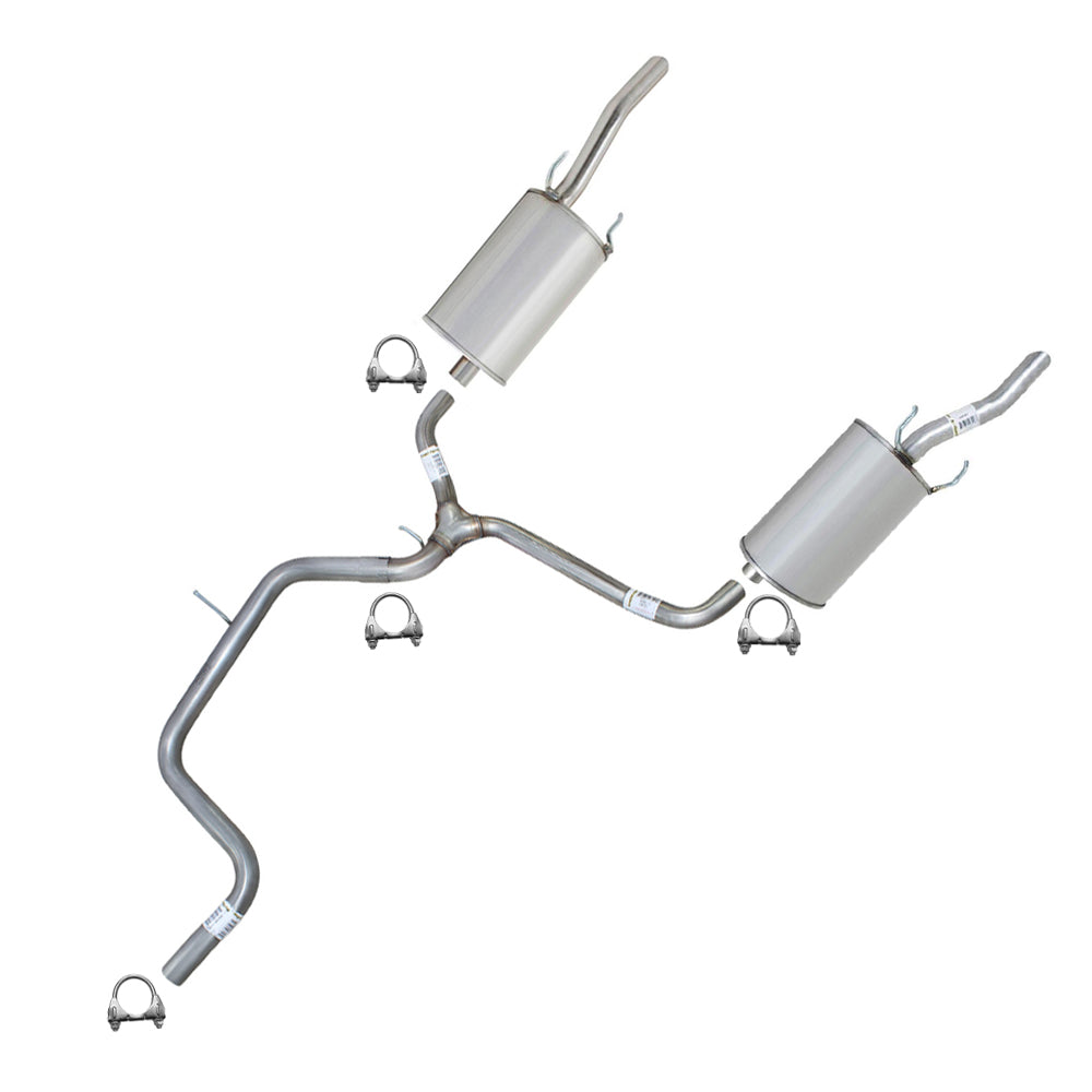 2006-2011 Chevy Impala 3.9L | 2006-2009 Chevy Impala 5.3L Stainless Steel Intermediate and Driver/Passenger-Side Muffler Exhaust System Kit
