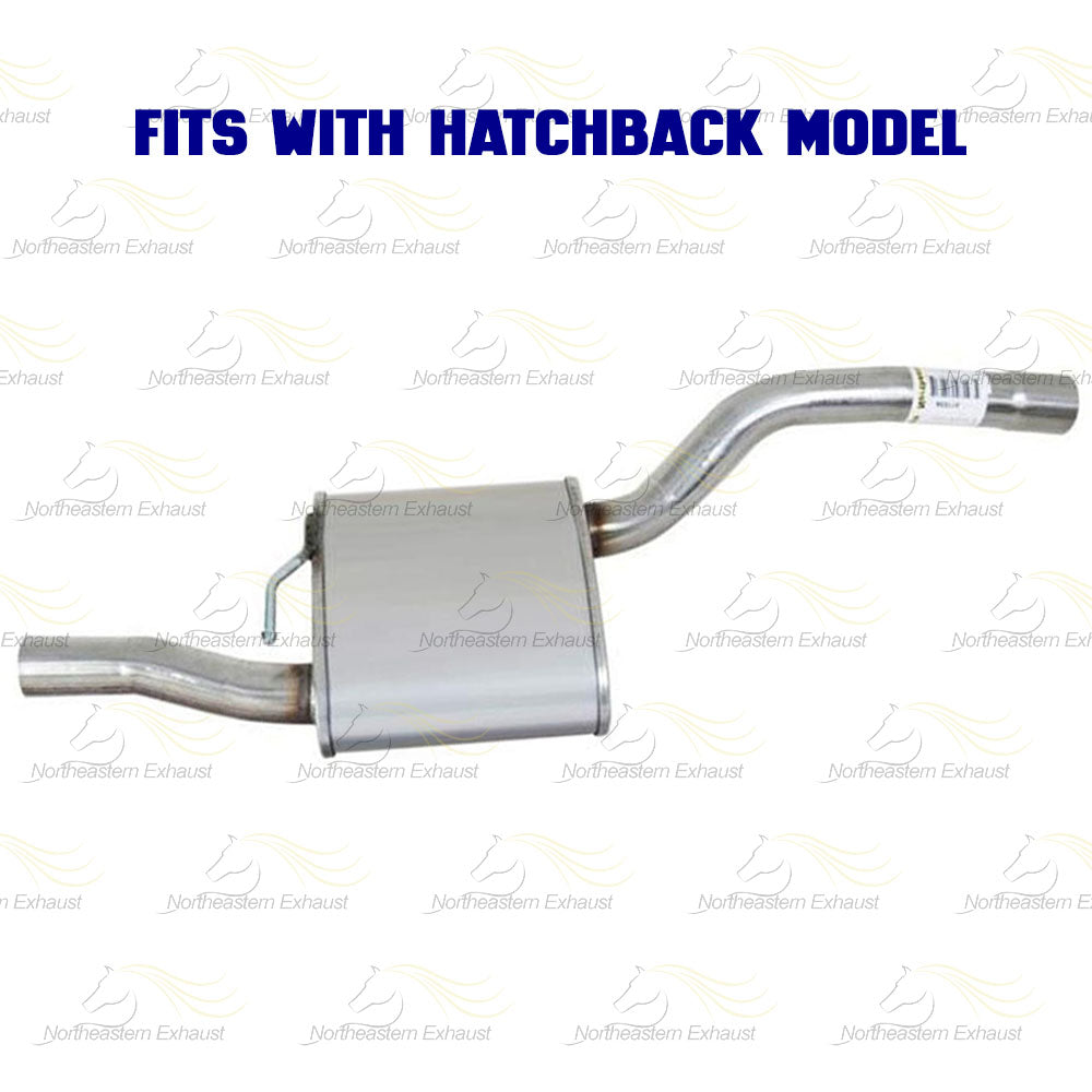 Northeastern Exhaust | Stainless Steel Exhaust Muffler Assembly Compatible for Ford Focus 2000-2004 2.0L | Hatchback | Free Clamp Included | Automotive Replacement Part