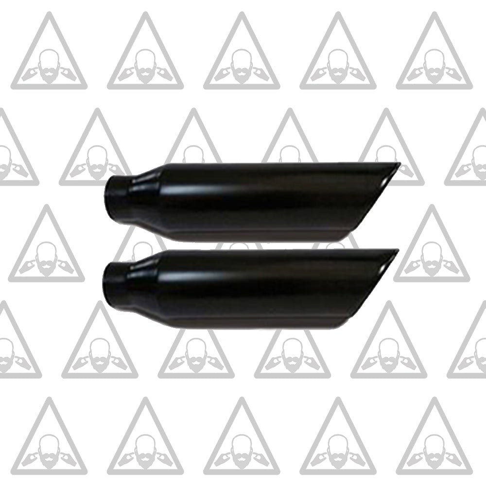 1987-2004 Dodge Ram 1500 and 2500 Dual 2.5'' Mandrel-Bent Pipe with Black Tips and Single Chamber Muffler Exhaust Kit