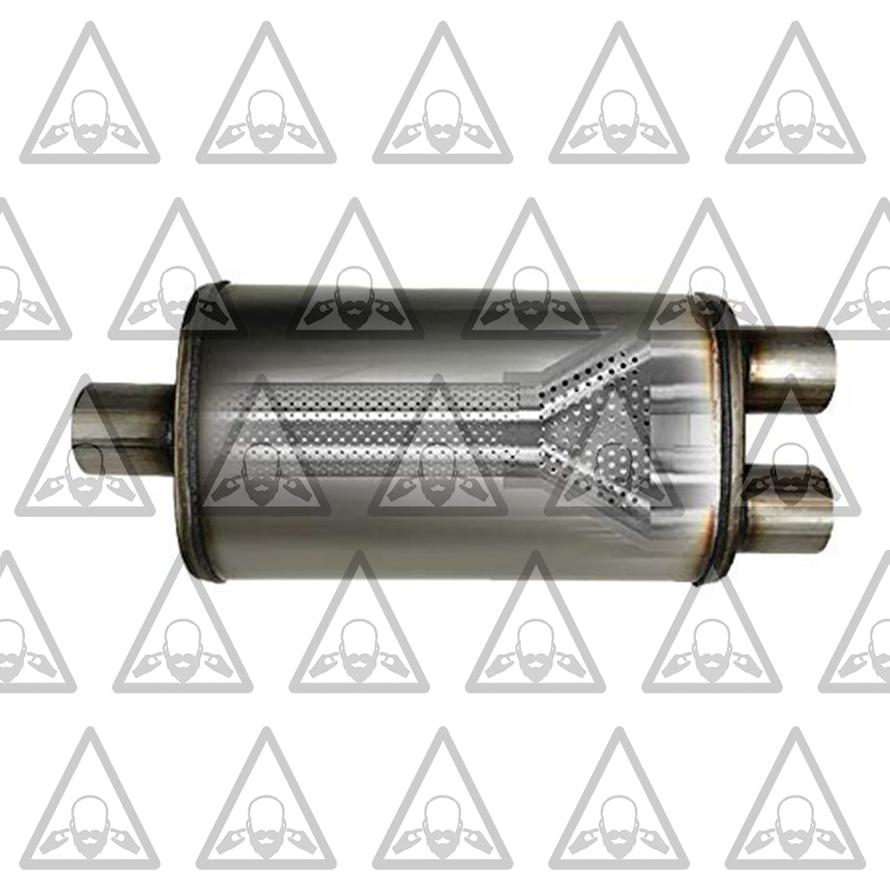 1987-2004 Dodge Ram 1500 and 2500 Dual 2.5'' Mandrel-Bent Pipe with Black Tips and Single Chamber Muffler Exhaust Kit