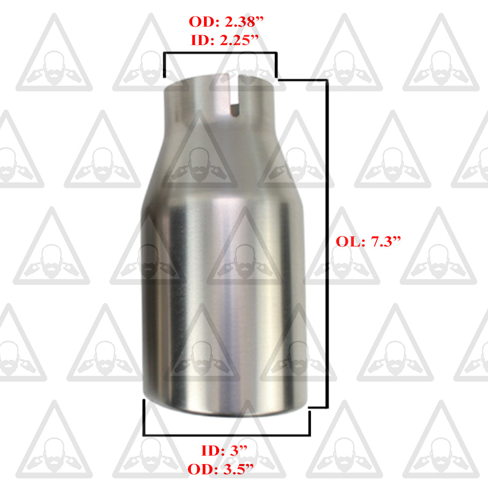 Stainless Steel Universal Exhaust Tips x6 - 2.25" ID, 3.5" OD, 7.3" Long