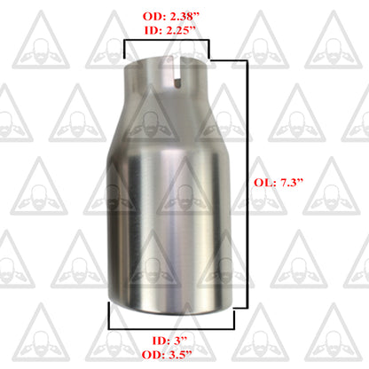 Stainless Steel Universal Exhaust Tips x6 - 2.25" ID, 3.5" OD, 7.3" Long
