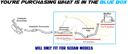 2012-2016 Subaru Impreza 2.0L Exhaust Resonator, Pipe and Muffler - For Sedan
