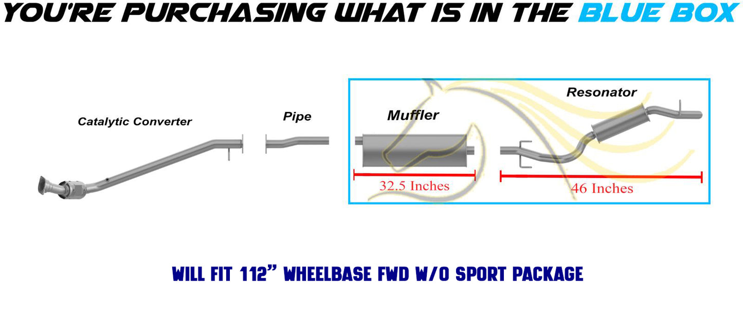 2002 Pontiac Montana 3.4L Exhaust Muffler and Resonator Pipe