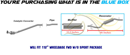2002 Pontiac Montana 3.4L Exhaust Muffler and Resonator Pipe