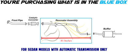 1992-1995 Honda Civic 1.5L Exhaust Resonator Pipe Assembly | Except hatchback | Automatic Transmission