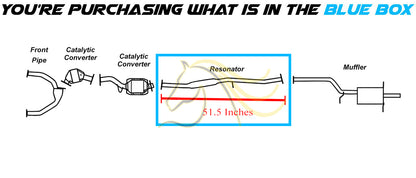 Northeastern Exhaust | Stainless Steel Exhaust Resonator Pipe Compatible for Subaru Forester 1998 2.5L | Impreza 1998 2.5L  | Impreza 1997 1.8L | Impreza 1997-1998 2.2L | Free Gaskets Included