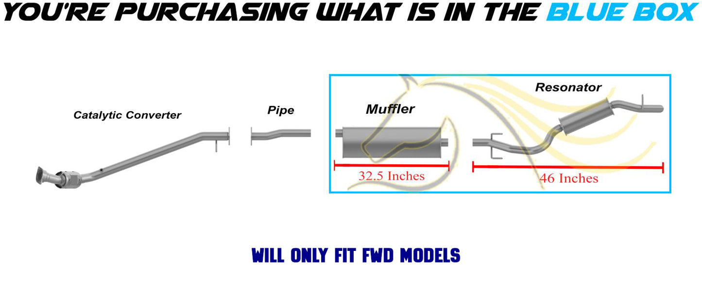 2002 Chevy Venture 3.4l Exhaust Muffler and Resonator Pipe