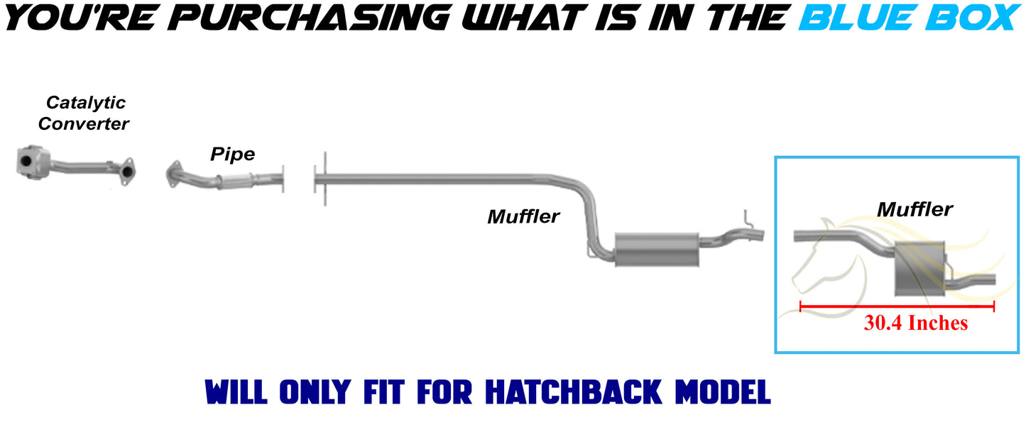 Northeastern Exhaust | Stainless Steel Exhaust Muffler Assembly Compatible for Ford Focus 2000-2004 2.0L | Hatchback | Free Clamp Included | Automotive Replacement Part