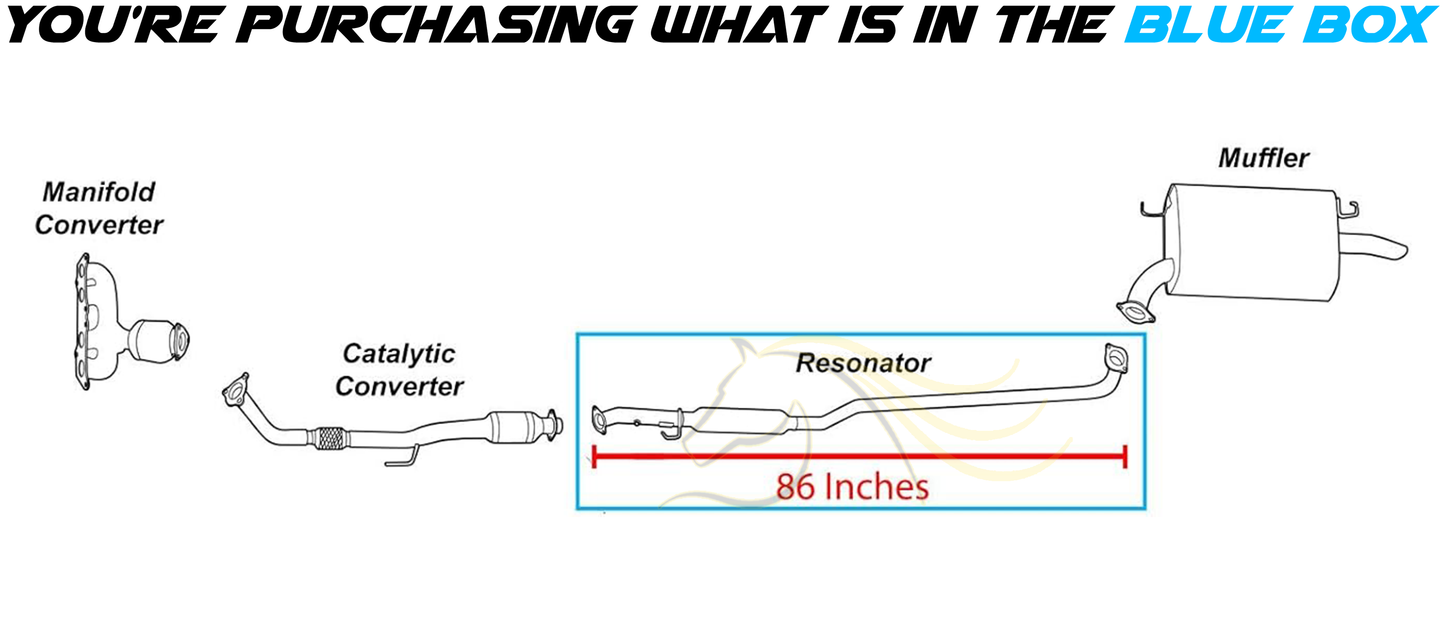 Exhaust Resonator Pipe for 1997-2001 Toyota Camry 2.2L | 1999-2001 Solara 2.2L | 2002-2003 Solara 2.4L