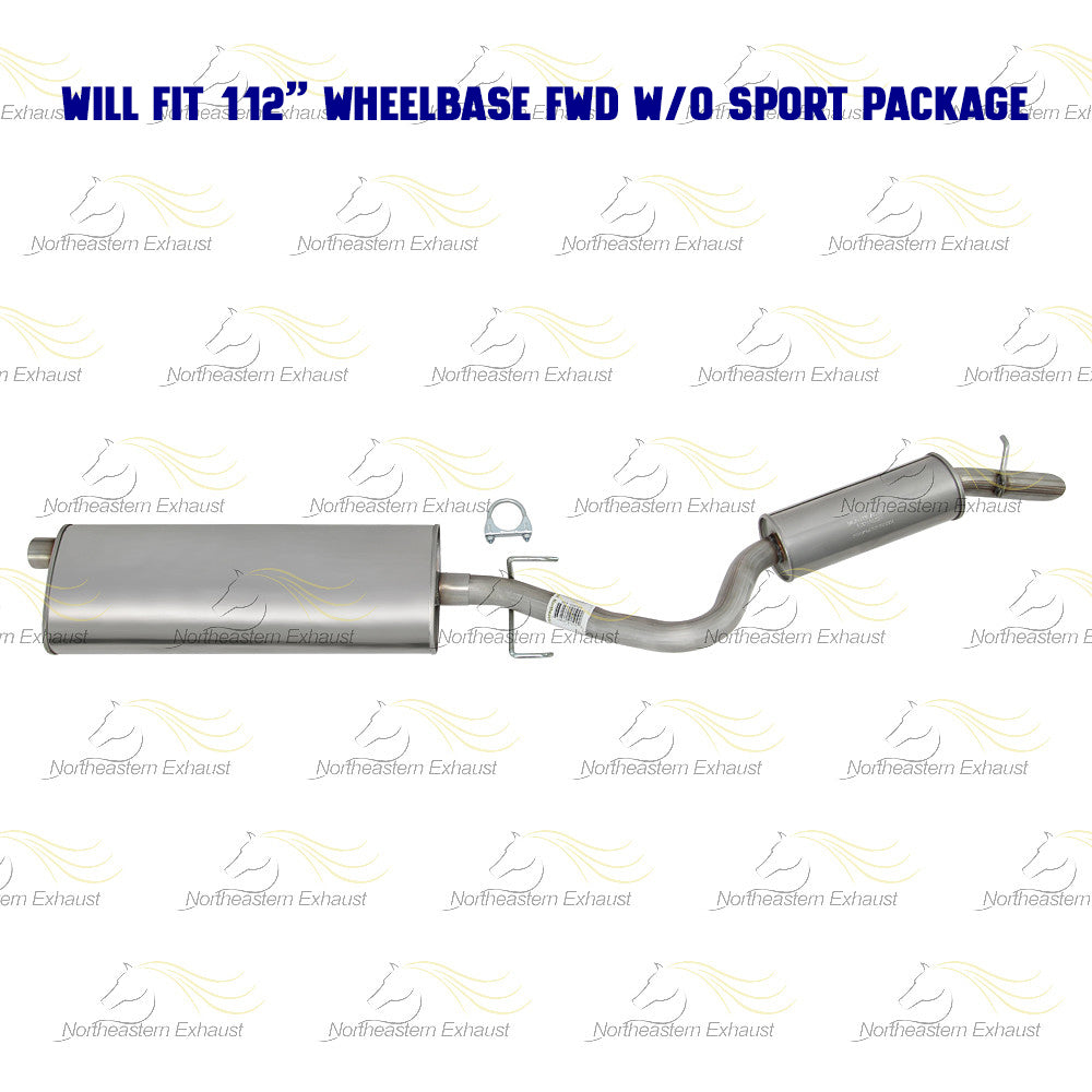 2002 Pontiac Montana 3.4L Exhaust Muffler and Resonator Pipe