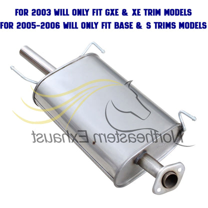 2000-2006 Nissan Sentra 1.8L Exhaust Muffler Stainless Steel