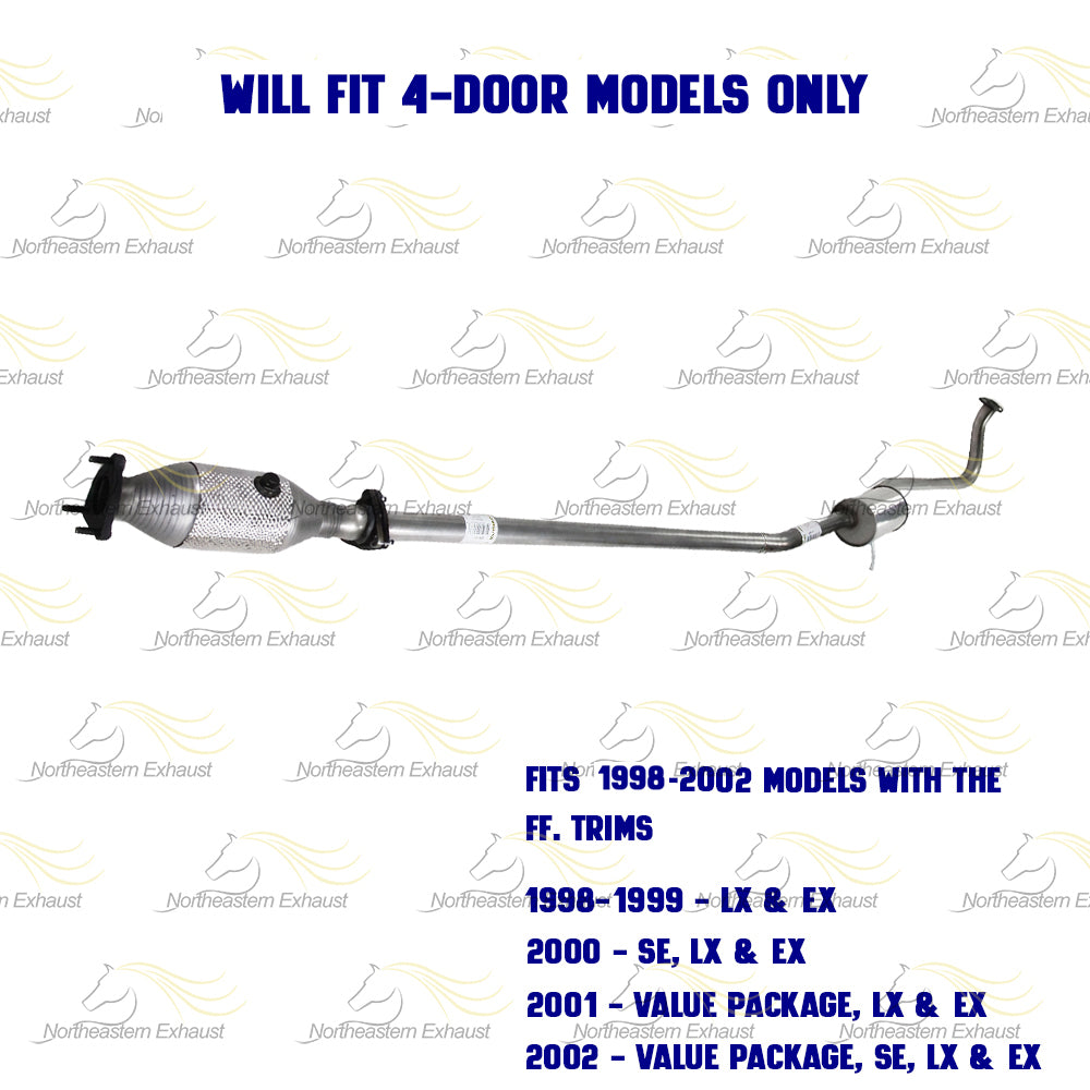 1998-2002 Honda Accord 2.3L Exhaust Catalytic Converter with Resonator Pipe Kit